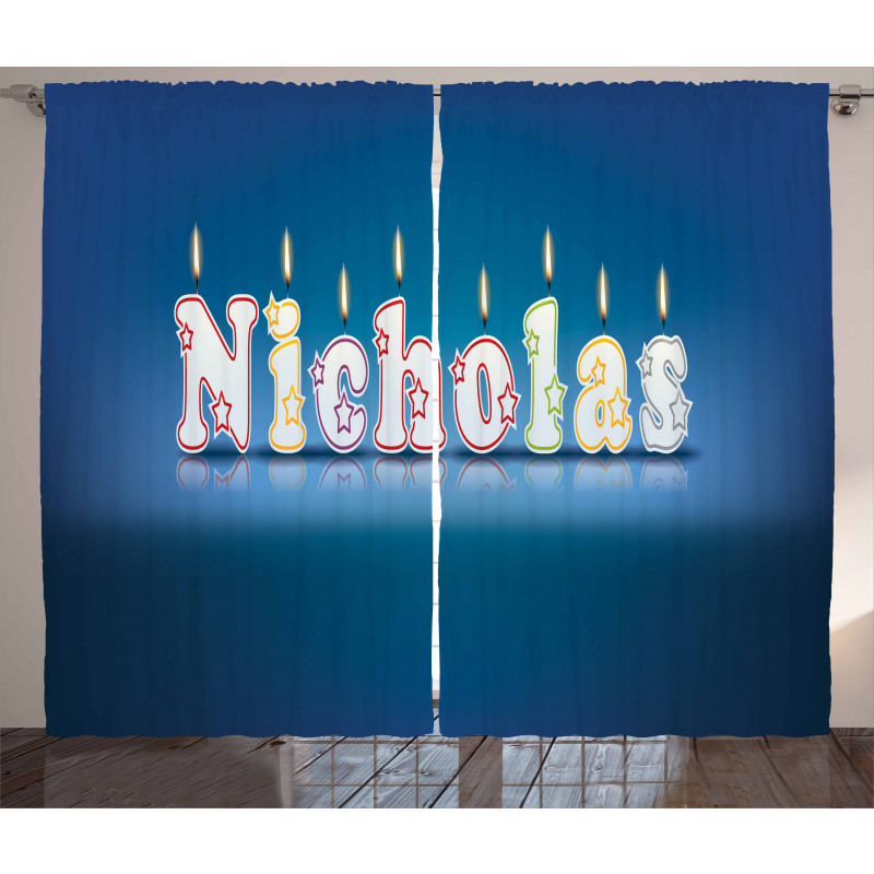 Boys Name Party Candle Curtain