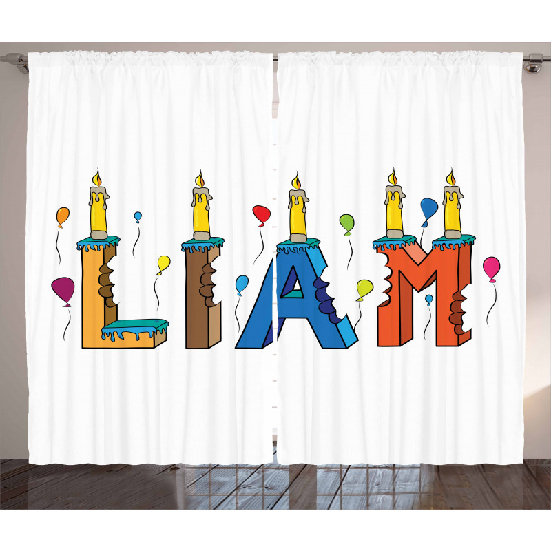 Colorful Letter Cakes Curtain