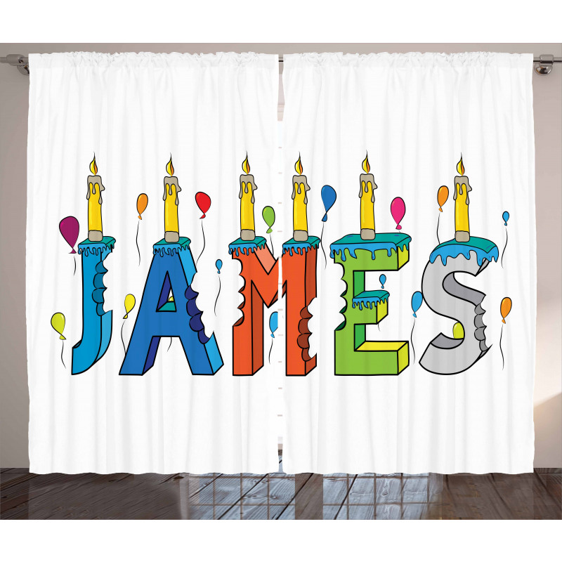 Birthday Candle Pattern Curtain