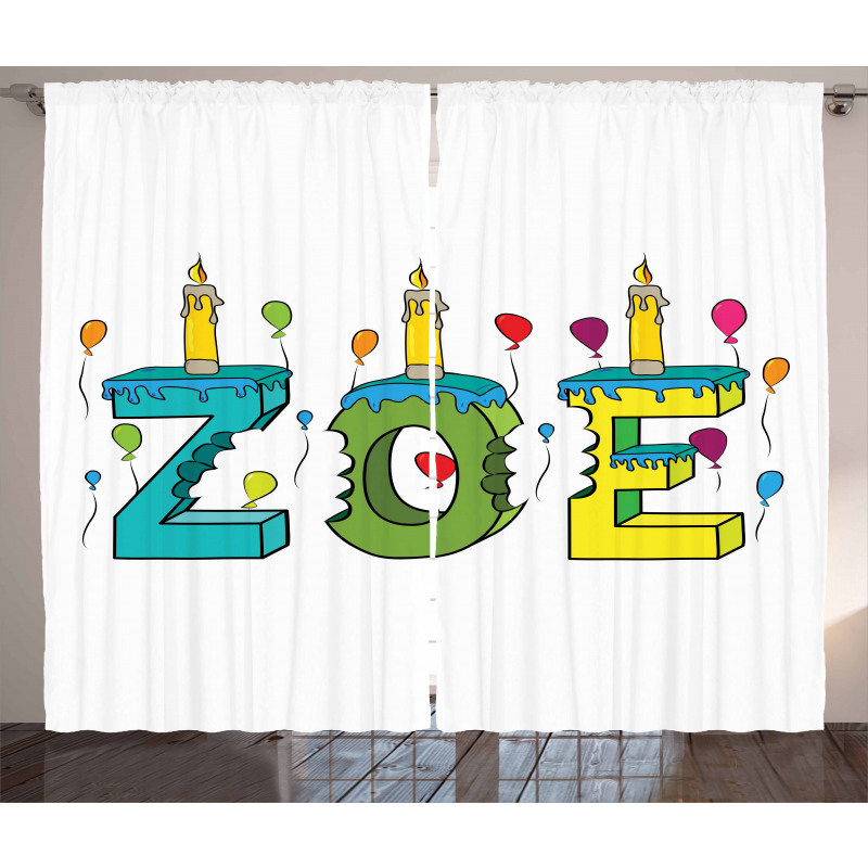 Colorful Birthday Candles Curtain