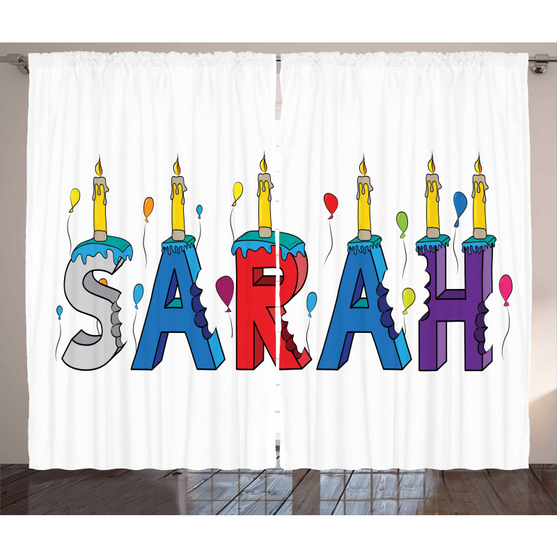 Birthday Girl Name Design Curtain