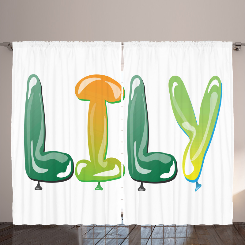 Common Girl Name Balloons Curtain