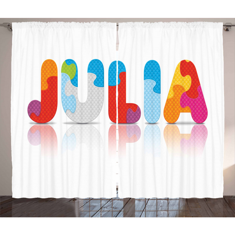 Puzzle Style Letters Curtain