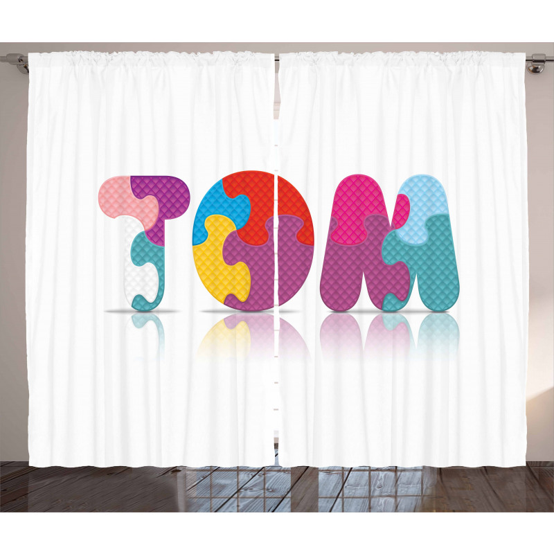 Colorful Popular Boy Name Curtain
