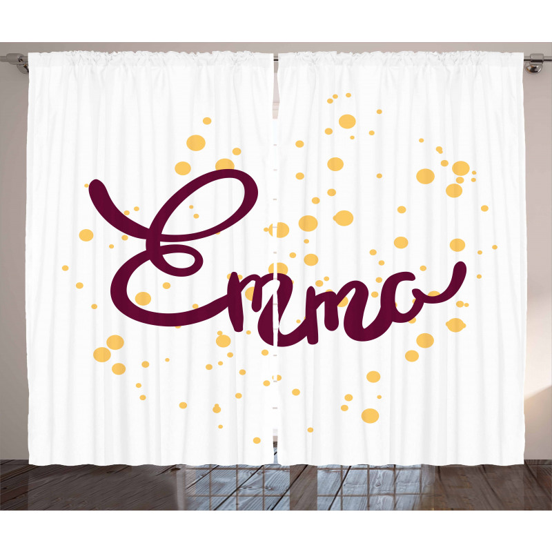 Girl Name Curved Font Curtain
