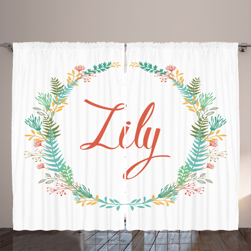 Celebratory Girl Name Classic Curtain