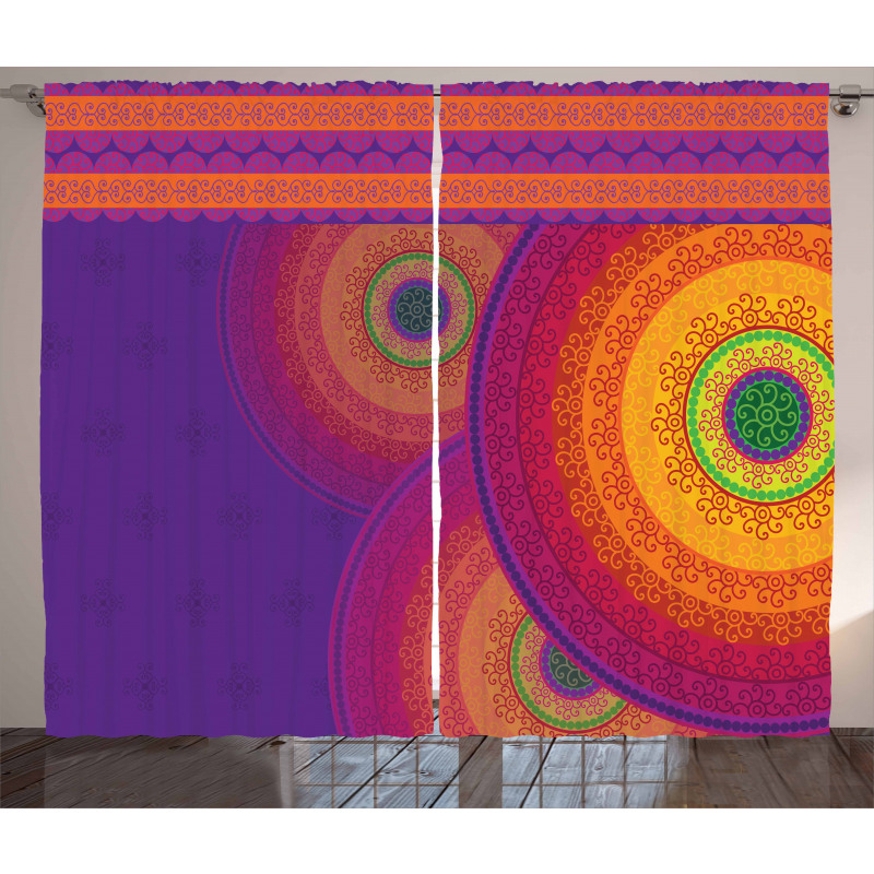 Colorful Mandala Motif Curtain