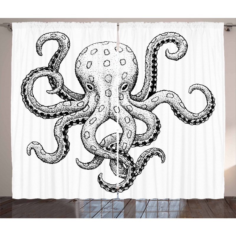 Sea Animal Artwork Curtain