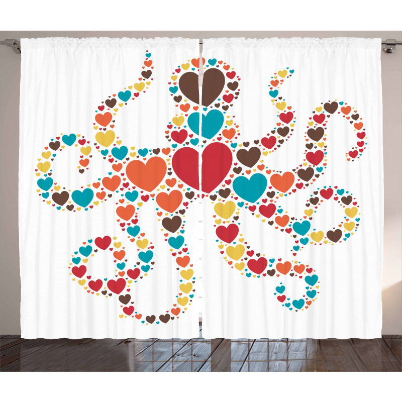 Shape with Hearts Love Curtain