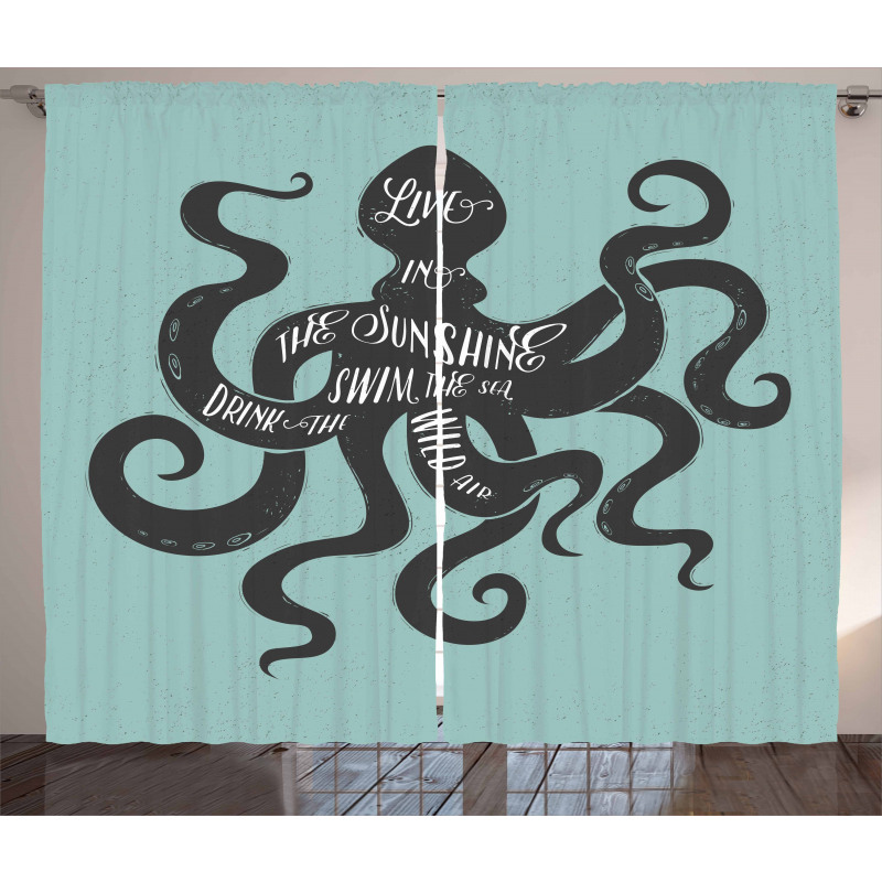 Inspiration Message Graphic Curtain