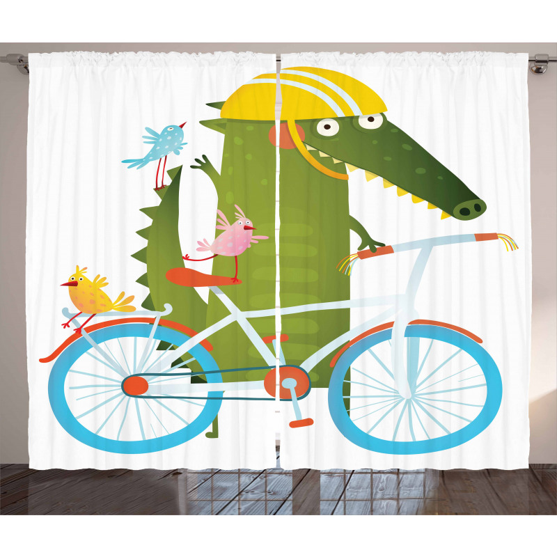 Crocodile Friends Bicycle Curtain