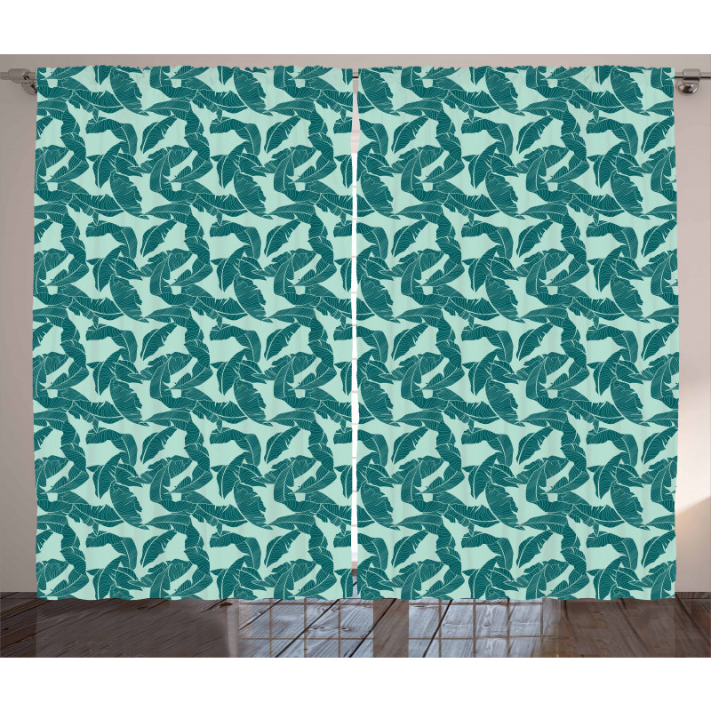 Abstract Palm Leaves Curtain