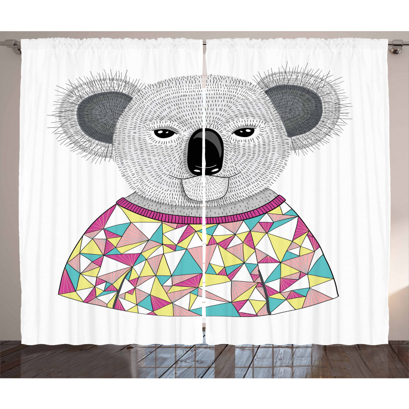 Hipster Animal Shirt Curtain