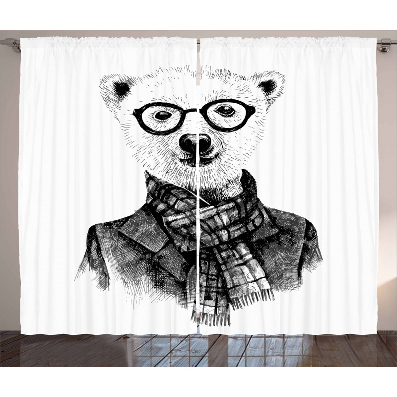 Sketch Bear Curtain