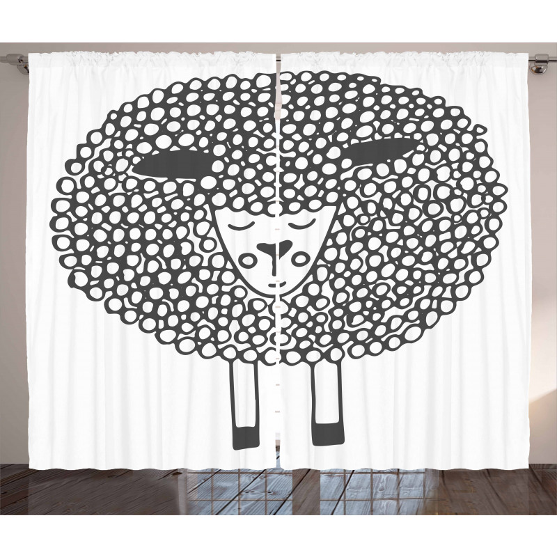 Doodle Sheep Curtain