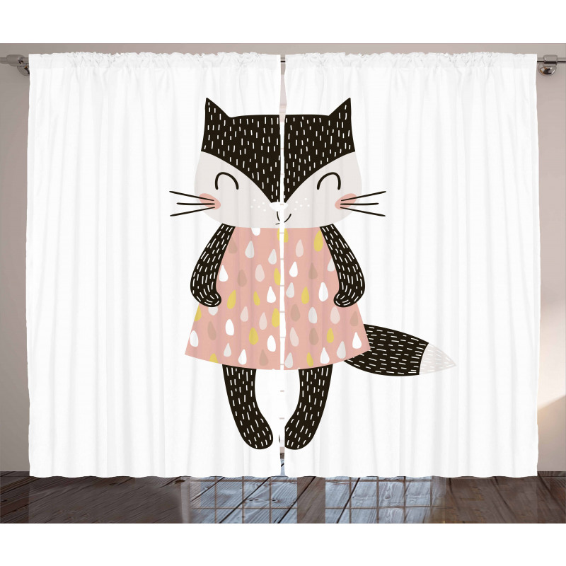 House Pet in Dress Curtain