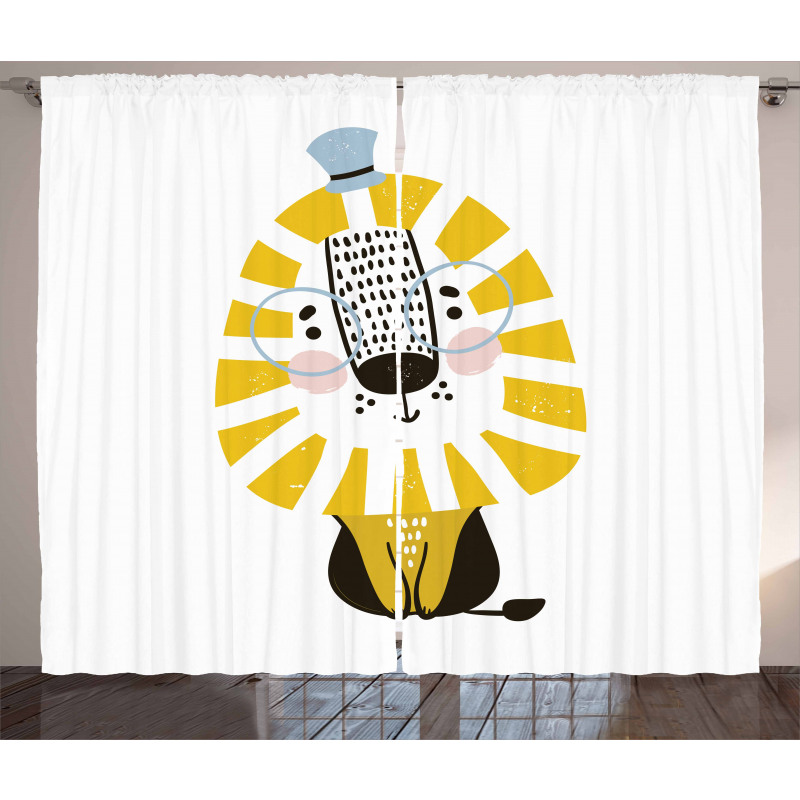 Cartoon Jungle Animal Curtain