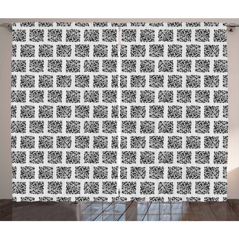 Retro Dotted Squares Curtain