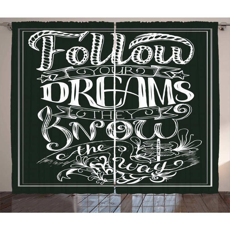 Vintage Motivation Curtain