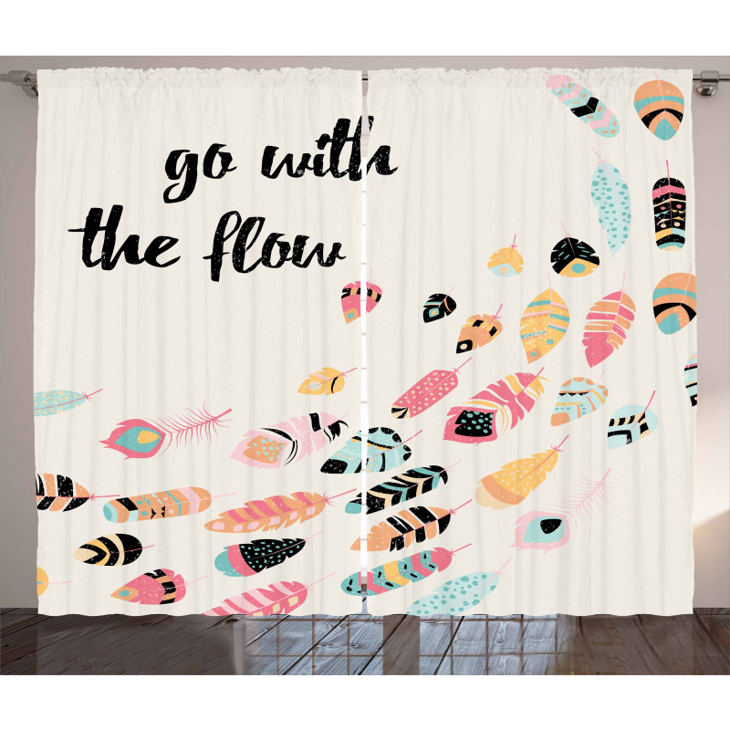 Go with the Flow Words Curtain