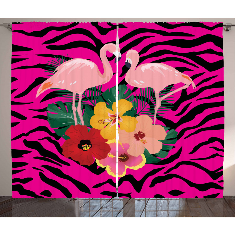 Exotic Flamingo Boho Curtain