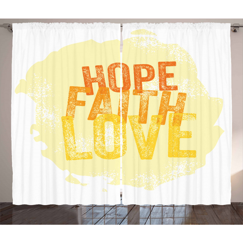 Grunge Faith and Love Curtain