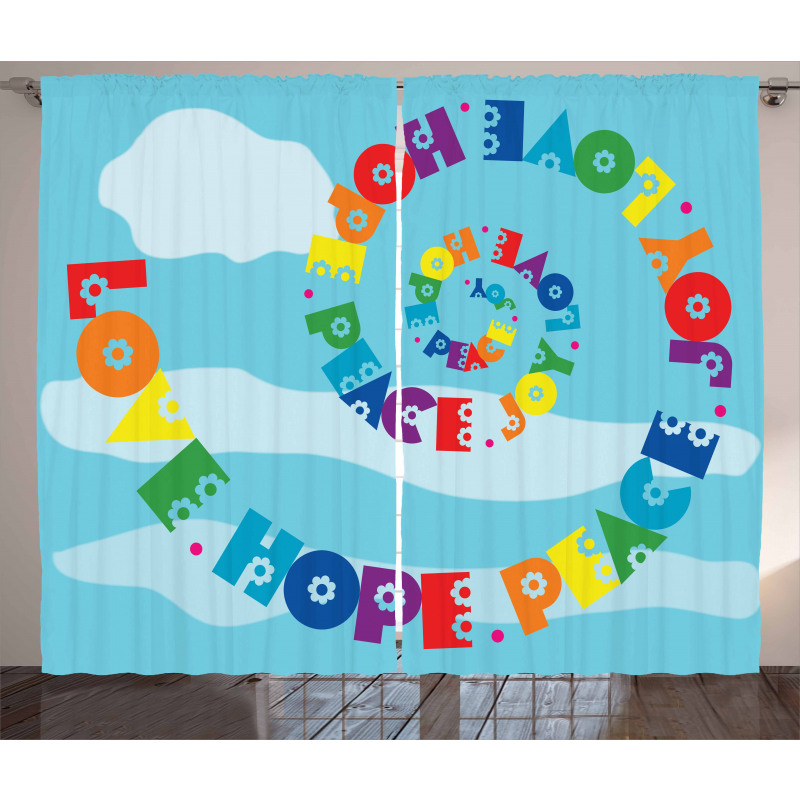 Love Hope Peace Joy Words Curtain