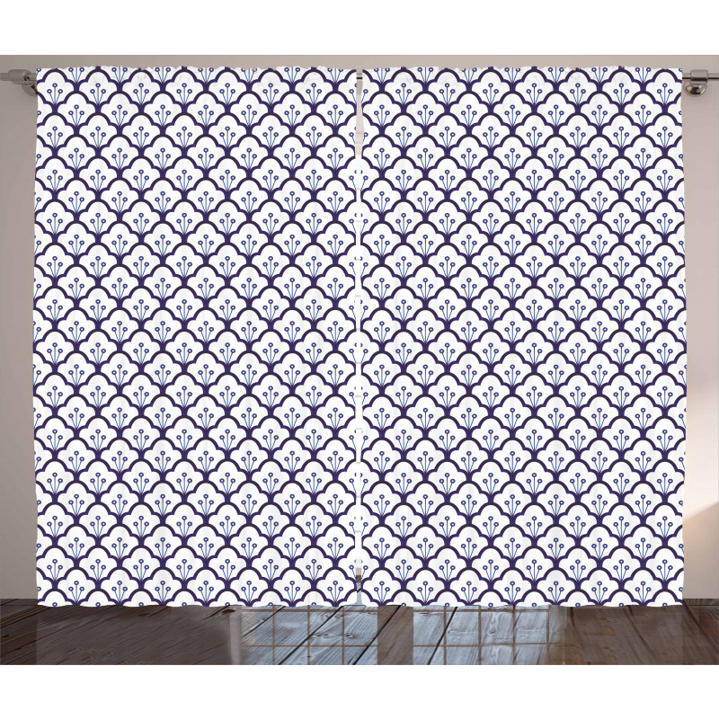 Delftware Scales Design Curtain