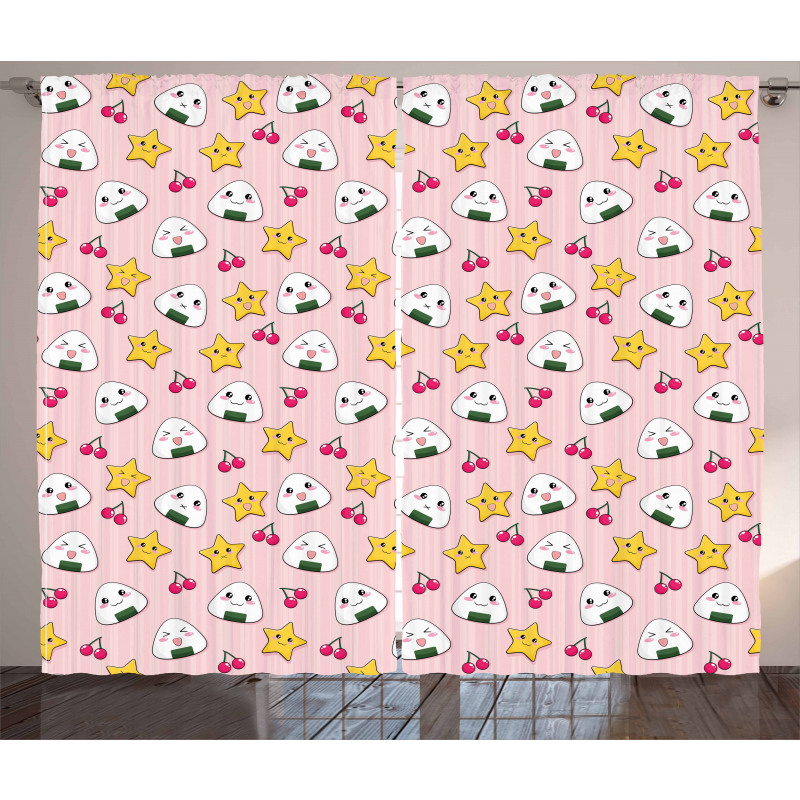 Japan Funny Food Pattern Curtain