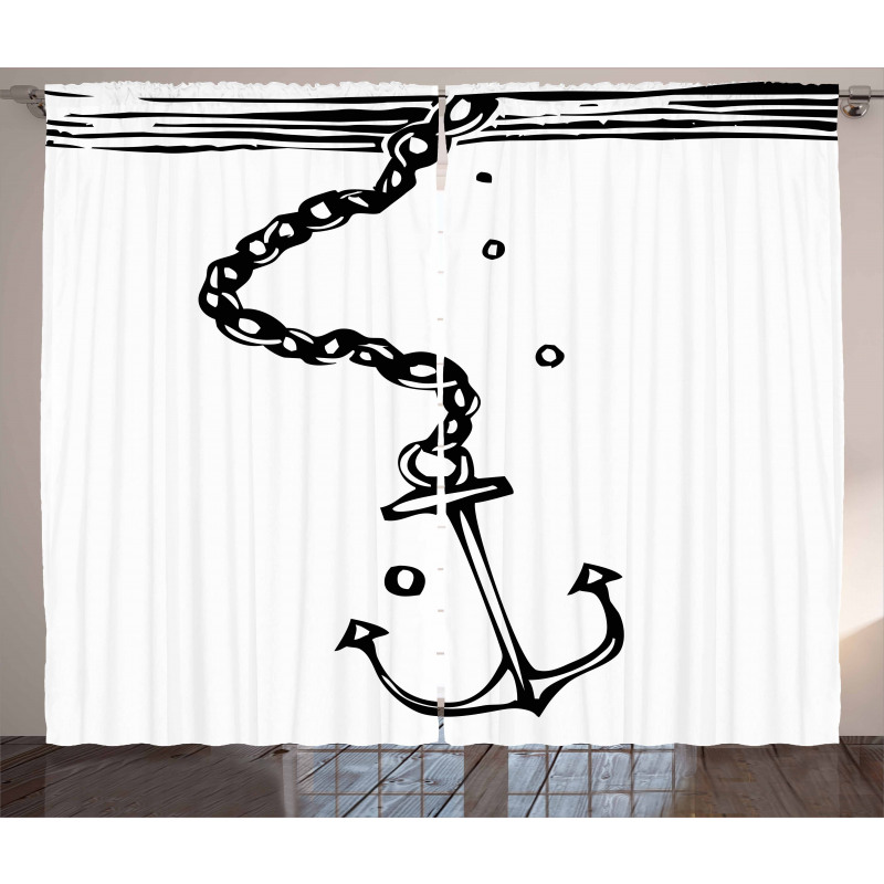 Nautical Chains Image Curtain