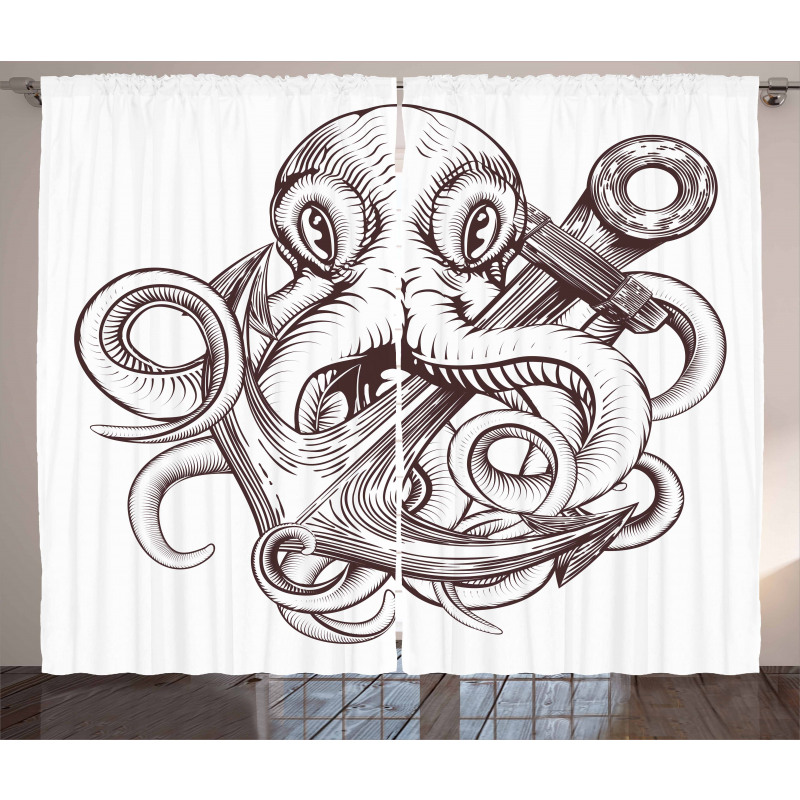 Octopus Tattoo Design Curtain