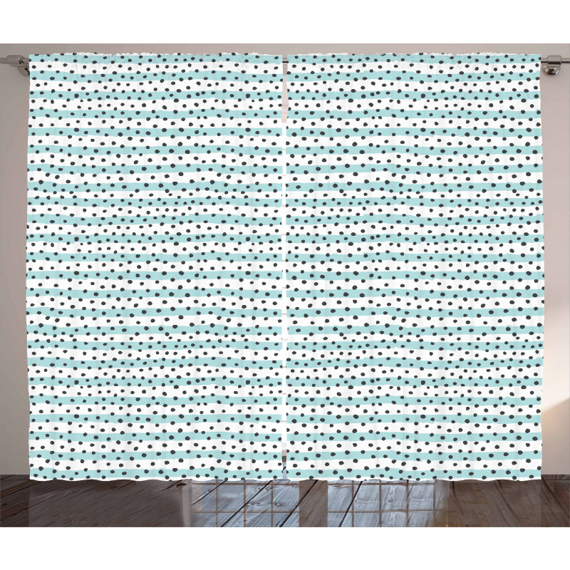 Pastel Stripes Dots Curtain