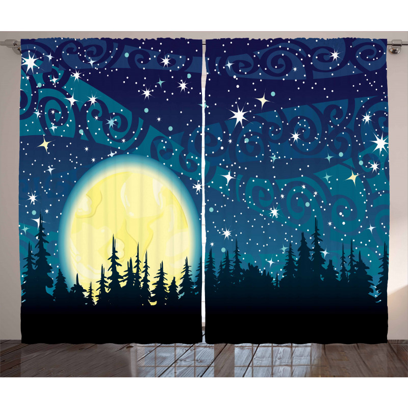 Moon over Forest Curtain