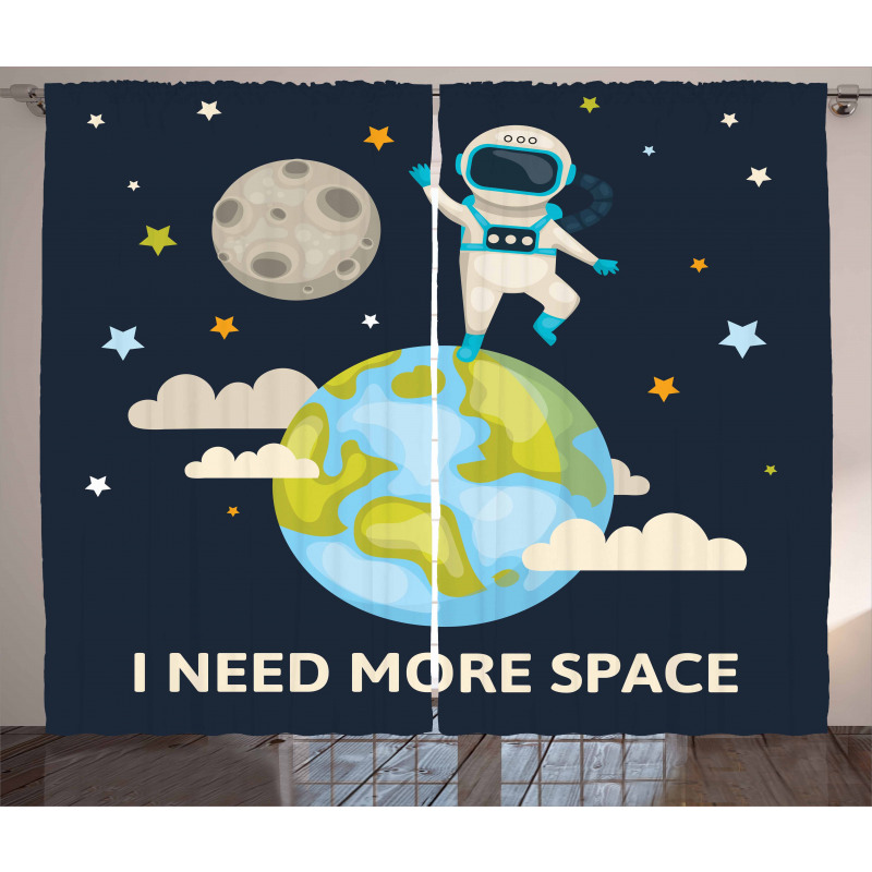 Spaceman Planet Earth Curtain