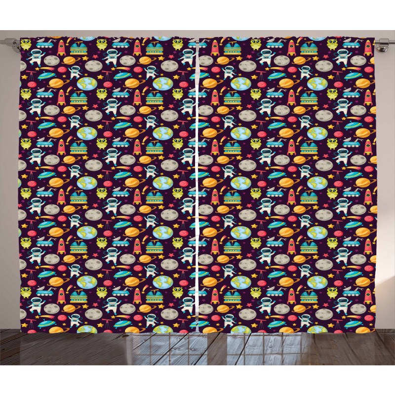 Galaxy Party Pattern Curtain