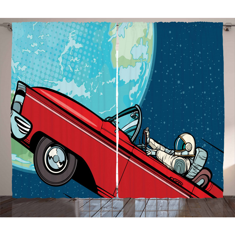 Cosmonaut in a Car Curtain