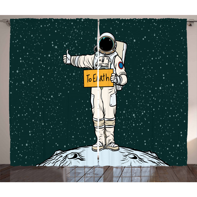 Hitchhiking Astronaut Curtain