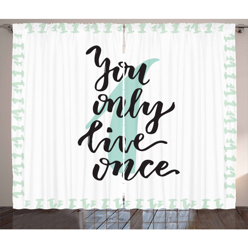 Hand Lettering Calligraphy Curtain