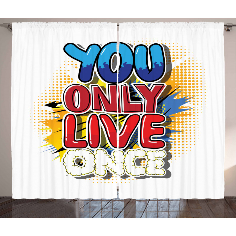 Cartoon Style Life Message Curtain