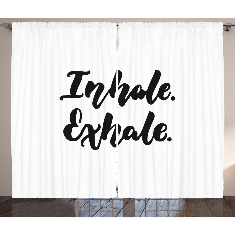 Brush Ink Words Curtain