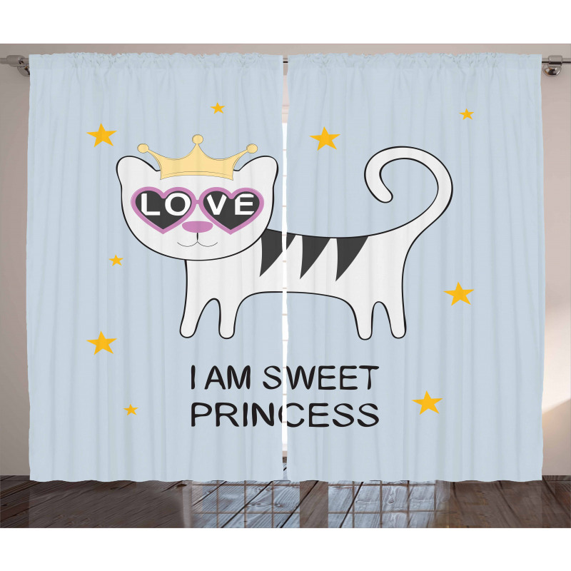 Cat Hearts Love Curtain