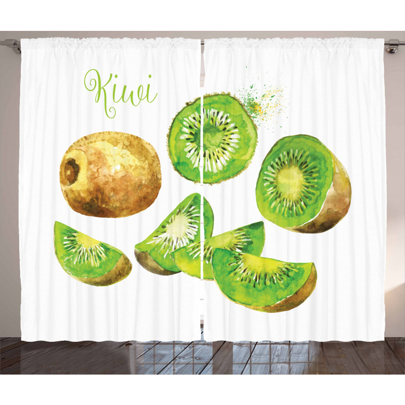 Exotic Vegan Kiwi Pattern Curtain