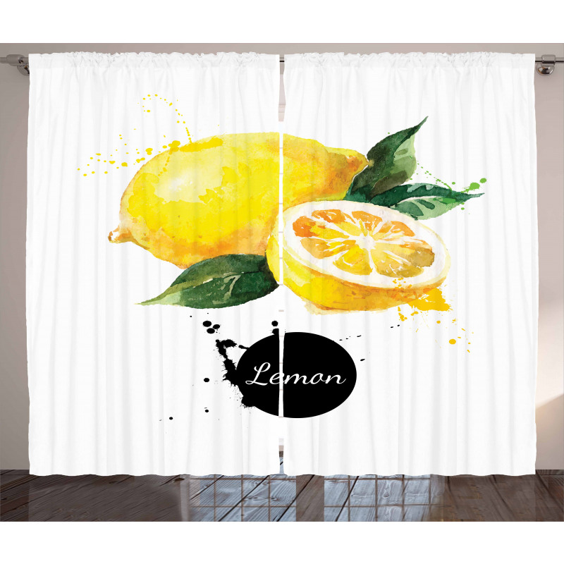 Sour Citrus Lemon Design Curtain