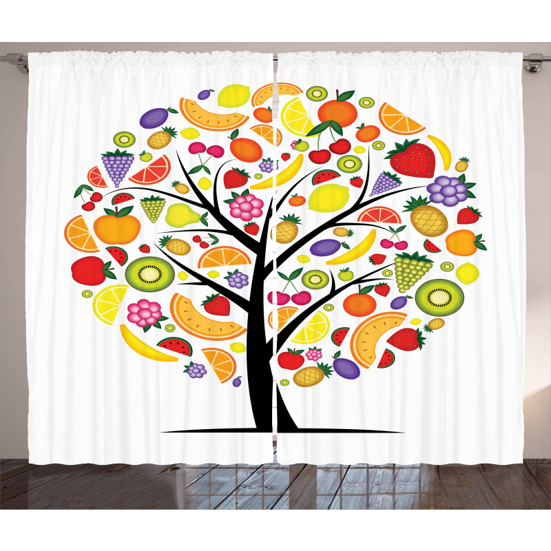 Vegetarian Tree Avocado Curtain