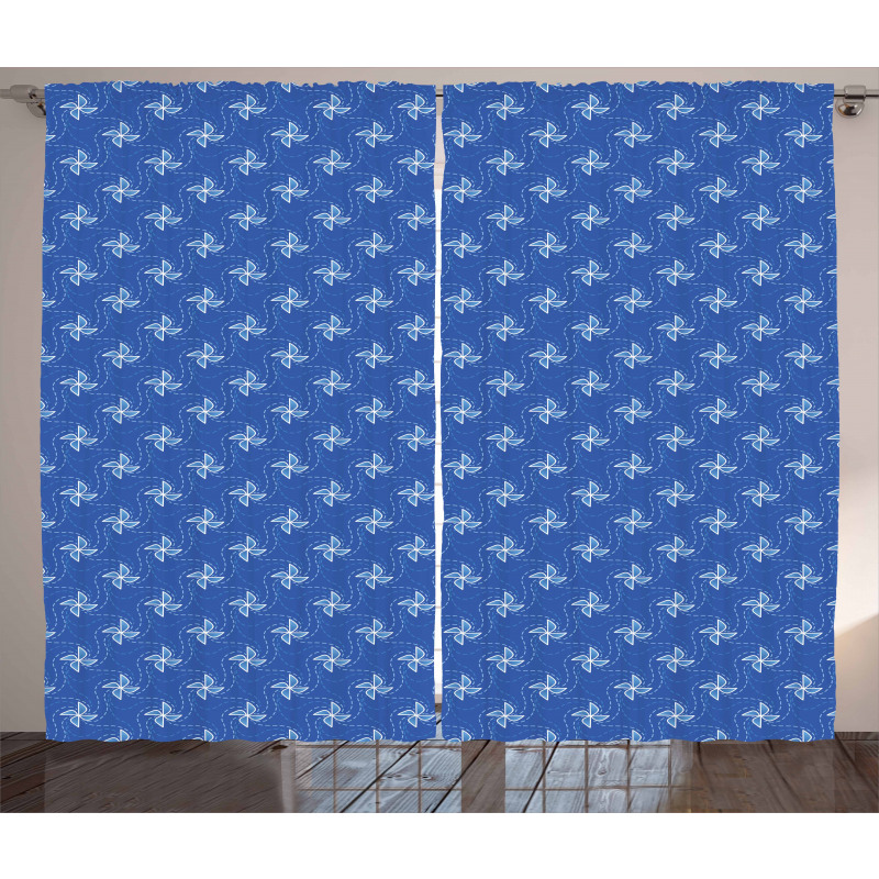 Blue Energy Pattern Curtain