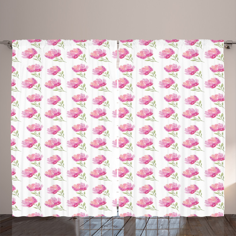 Pink Peony Garden Curtain