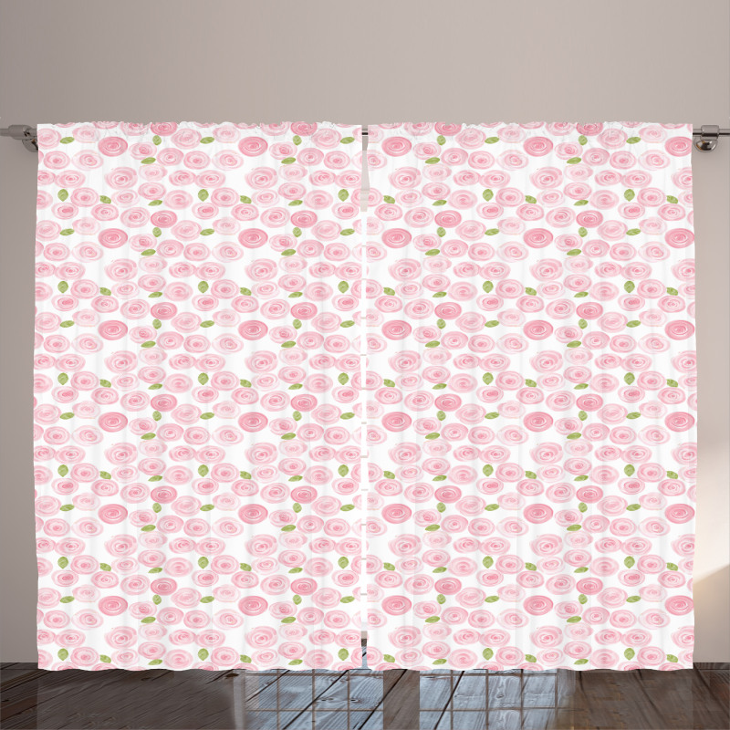 Bridal Roses Field Art Curtain