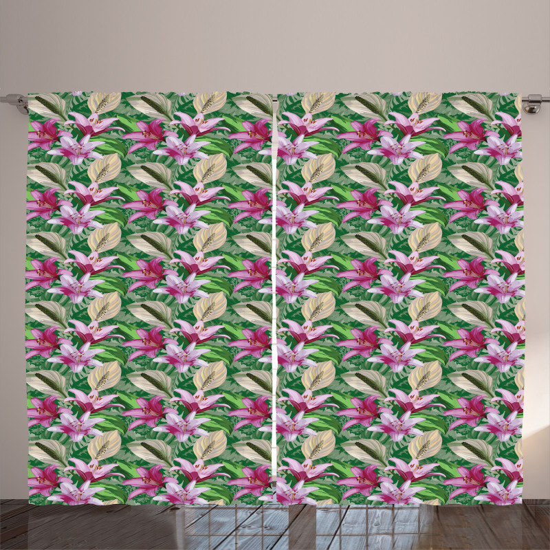 Aquarelle Lily Garden Curtain
