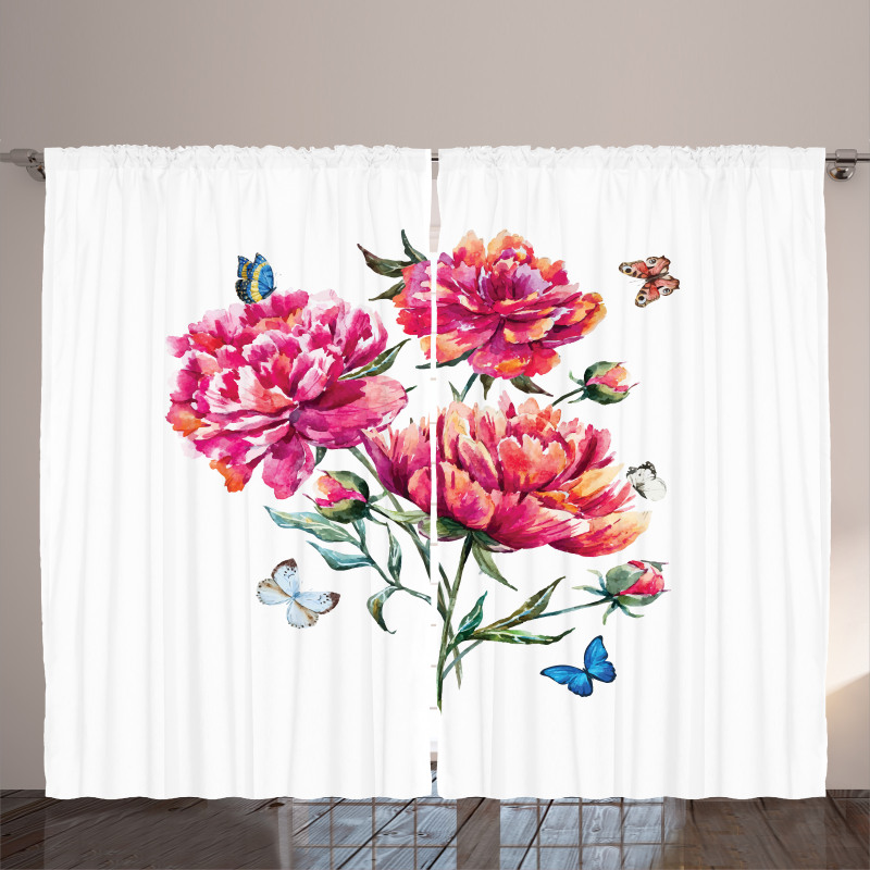 Carnation Bouquet Nature Curtain