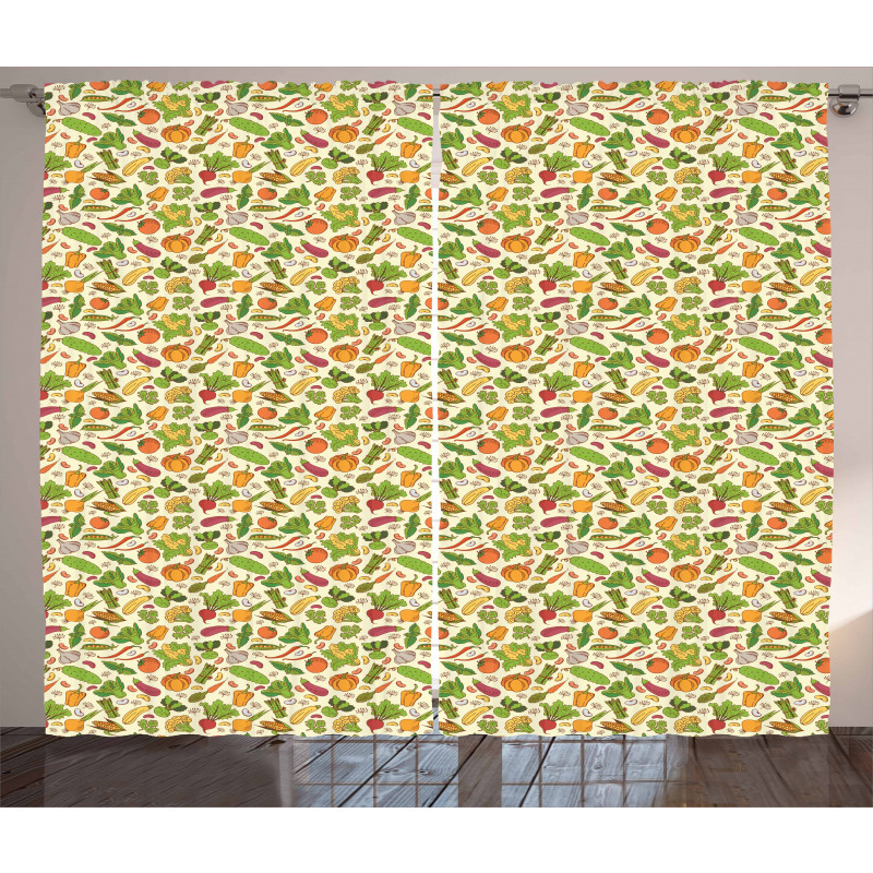 Healthy Cooking Theme Curtain